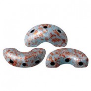 Cuentas de vidrio Arcos® par Puca® - Opaque blue turquoise tweedy 63030/45703